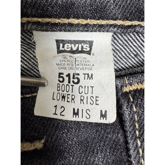 Vintage Levis Jeans Womens 12 Black 515 M Mis Boot Cut Low Rise Stretch Faded - Picture 3 of 11